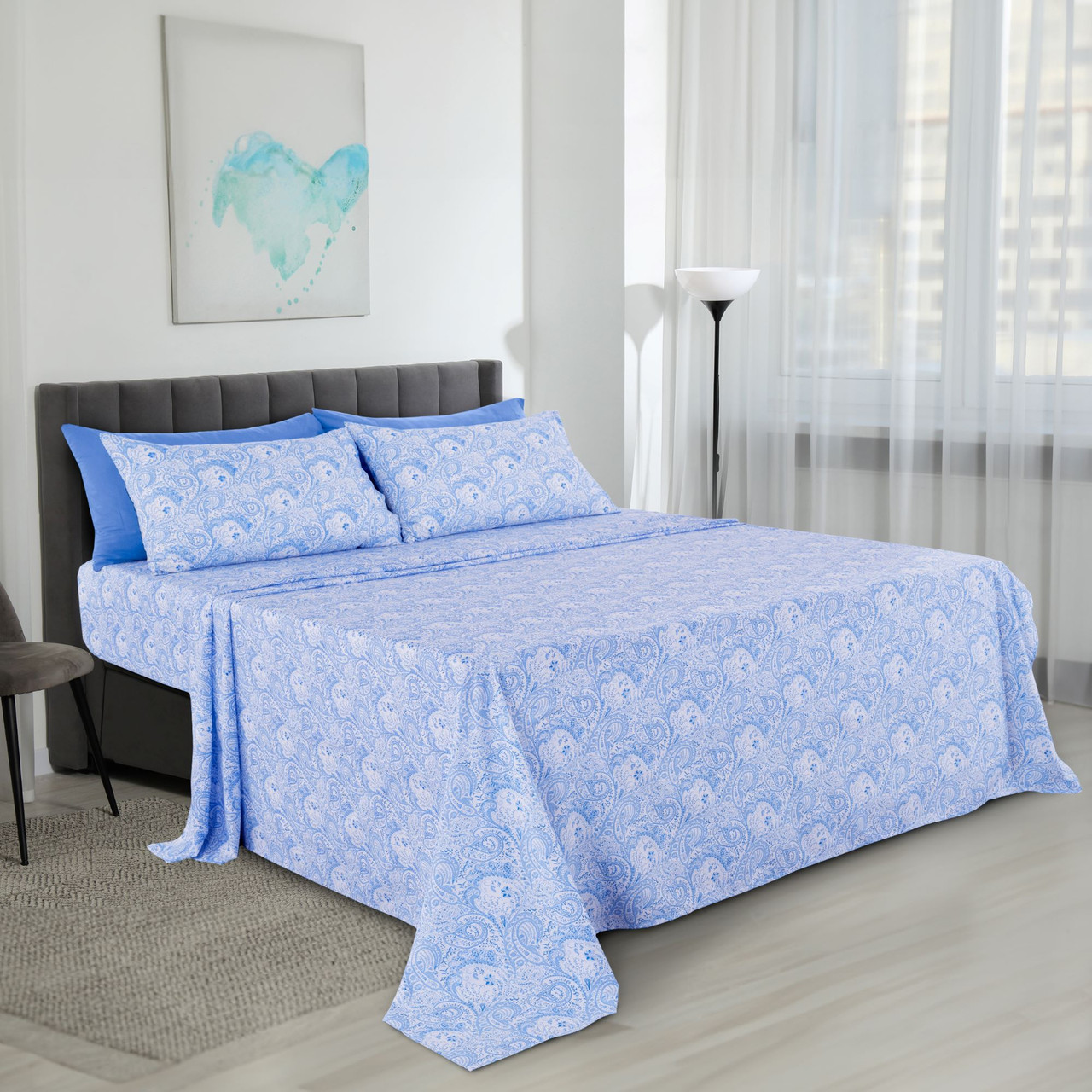 4 or 6-Piece Paisley Printed Deep Pocket Bed Sheet Set product image