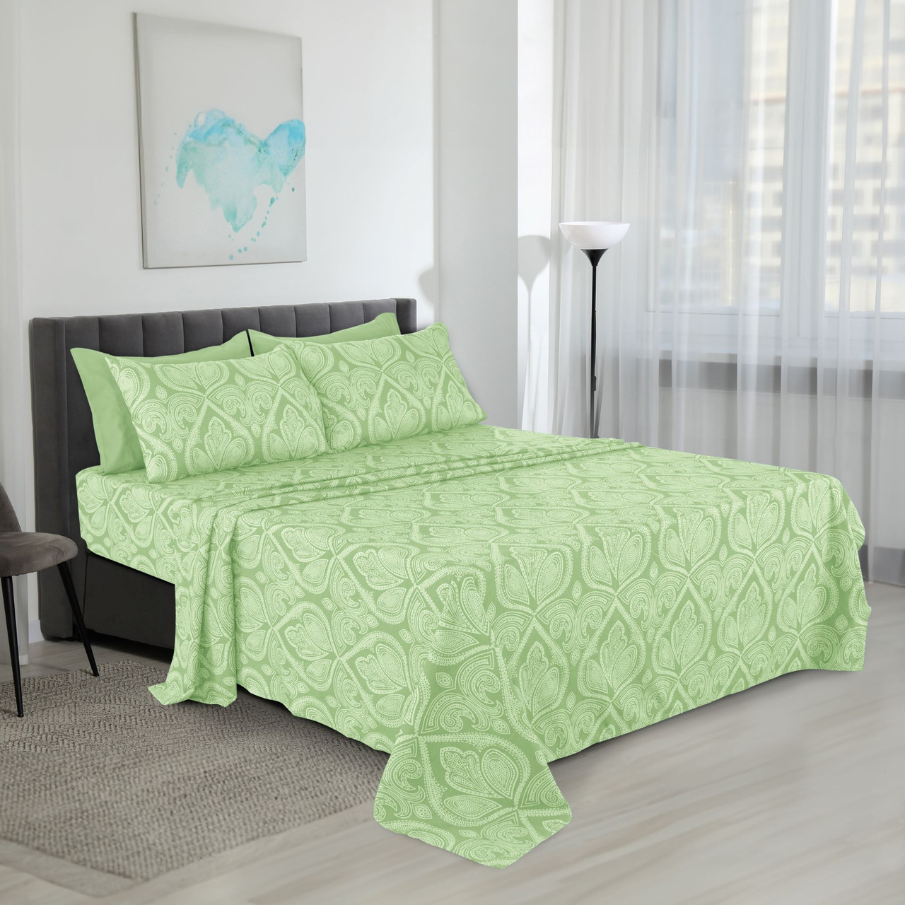 4 or 6-Piece Paisley Printed Deep Pocket Bed Sheet Set product image