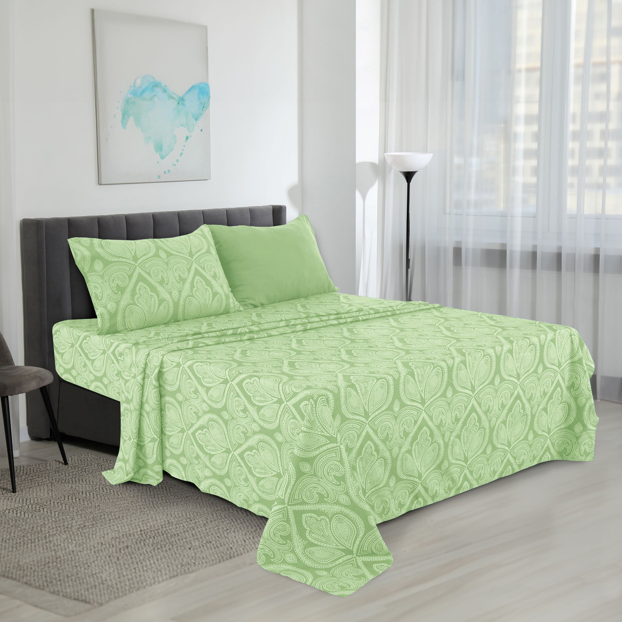 4 or 6-Piece Paisley Printed Deep Pocket Bed Sheet Set product image