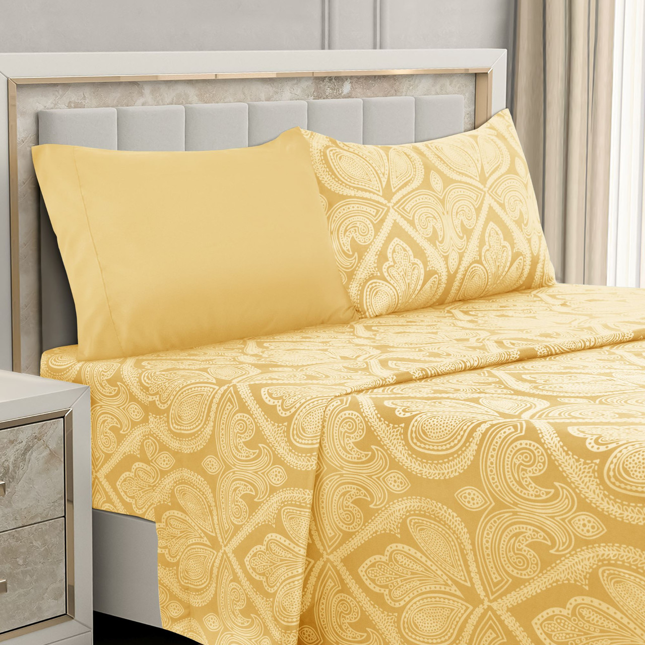 4 or 6-Piece Paisley Printed Deep Pocket Bed Sheet Set product image