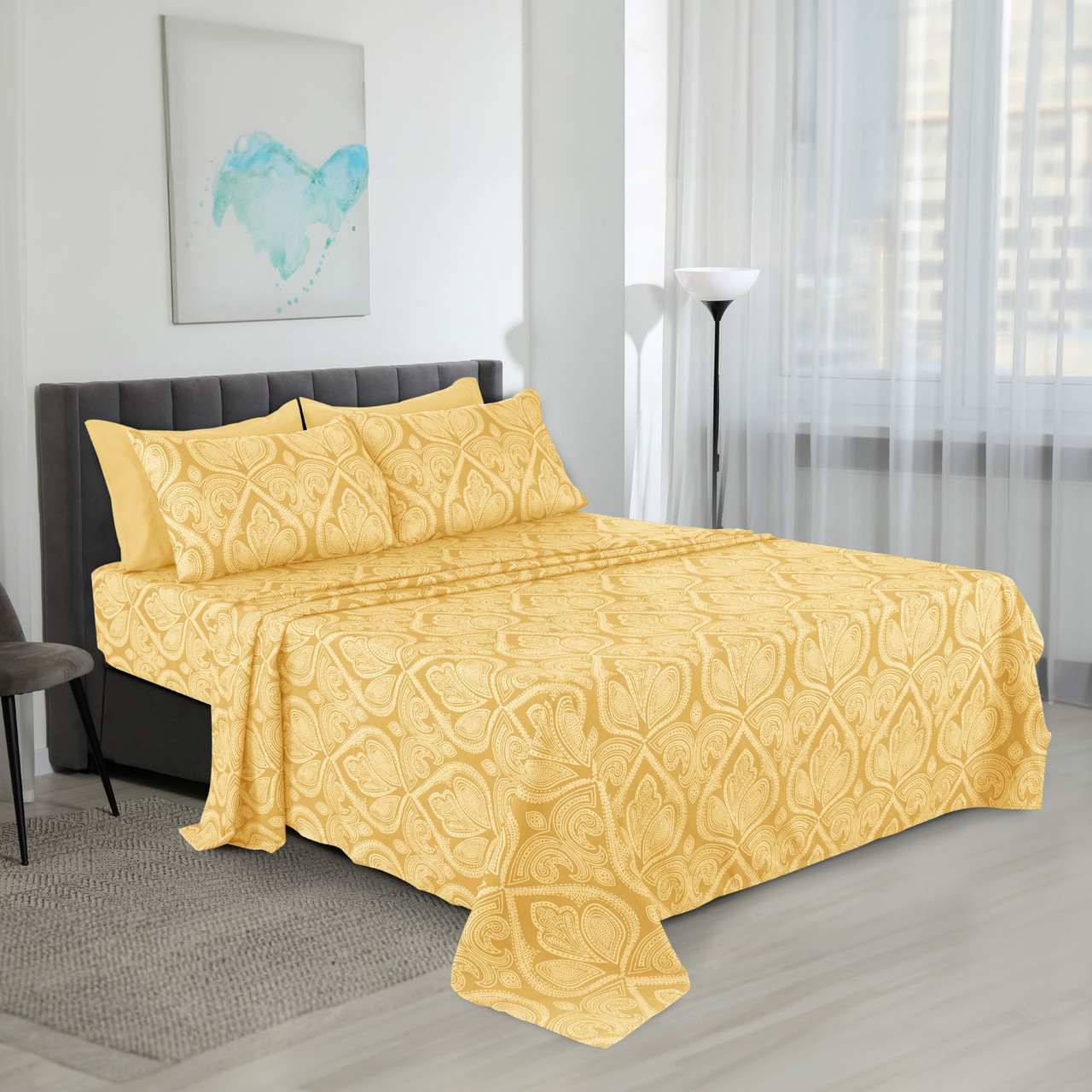 4 or 6-Piece Paisley Printed Deep Pocket Bed Sheet Set product image