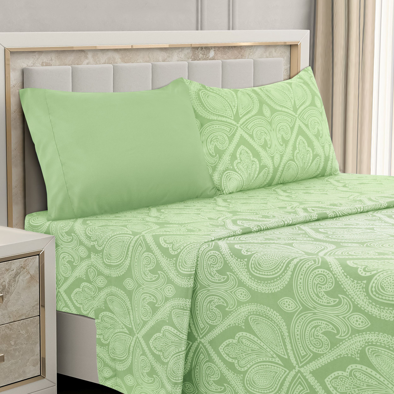 4 or 6-Piece Paisley Printed Deep Pocket Bed Sheet Set product image