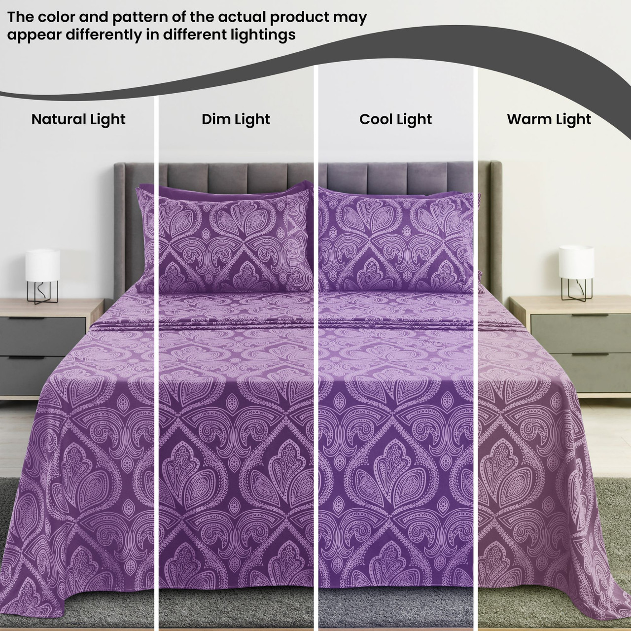 4 or 6-Piece Paisley Printed Deep Pocket Bed Sheet Set product image