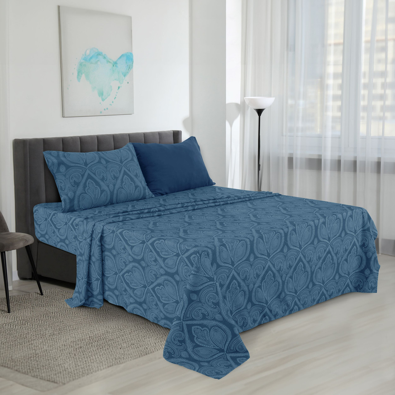 4 or 6-Piece Paisley Printed Deep Pocket Bed Sheet Set product image
