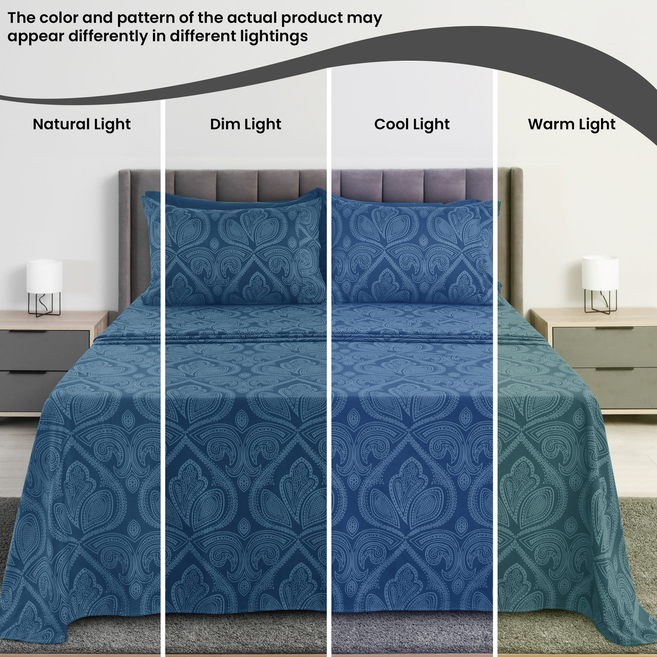 4 or 6-Piece Paisley Printed Deep Pocket Bed Sheet Set product image