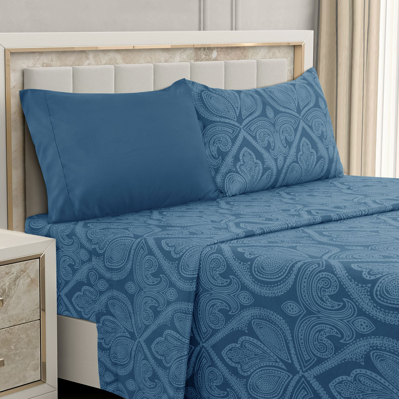 4 or 6-Piece Paisley Printed Deep Pocket Bed Sheet Set product image