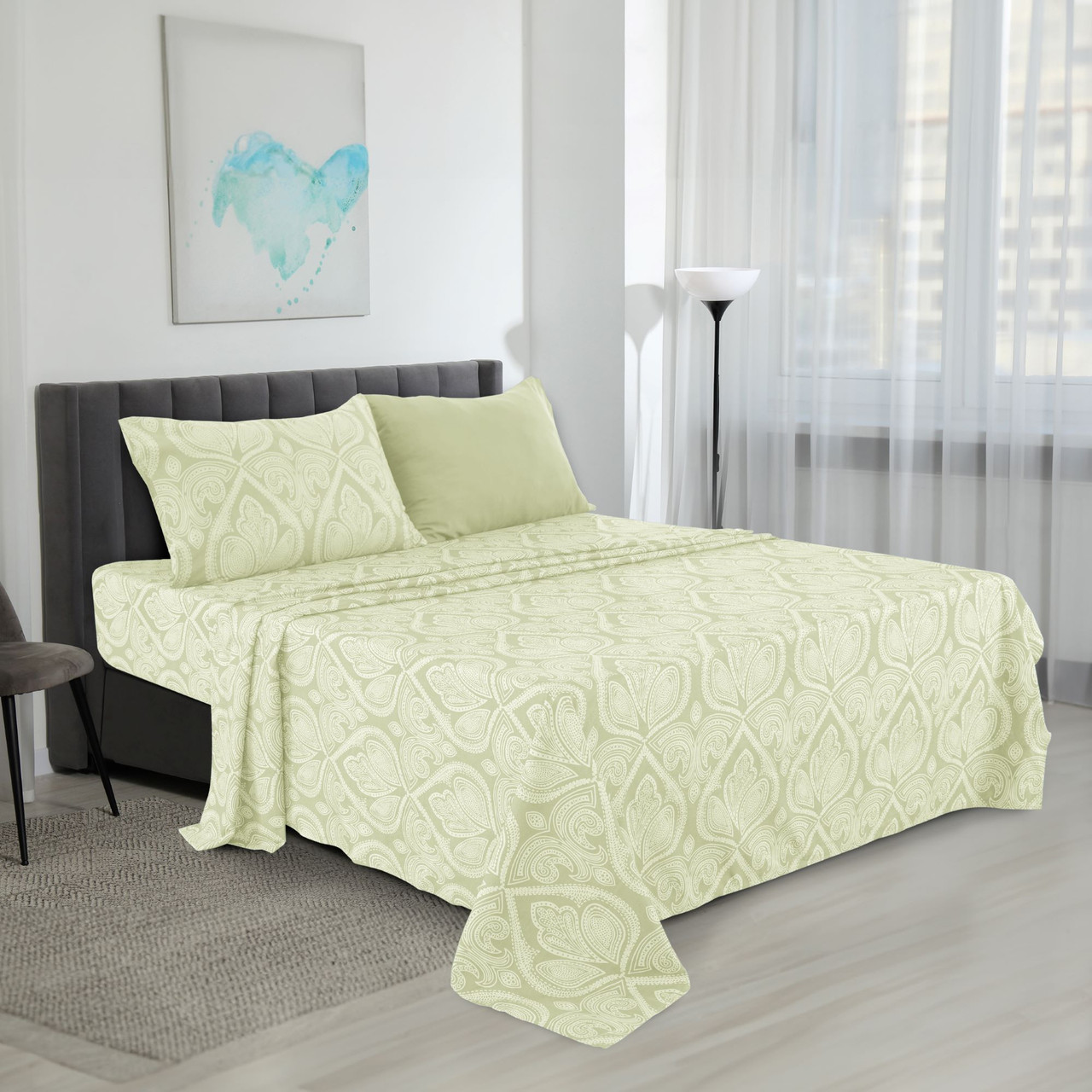 4 or 6-Piece Paisley Printed Deep Pocket Bed Sheet Set product image