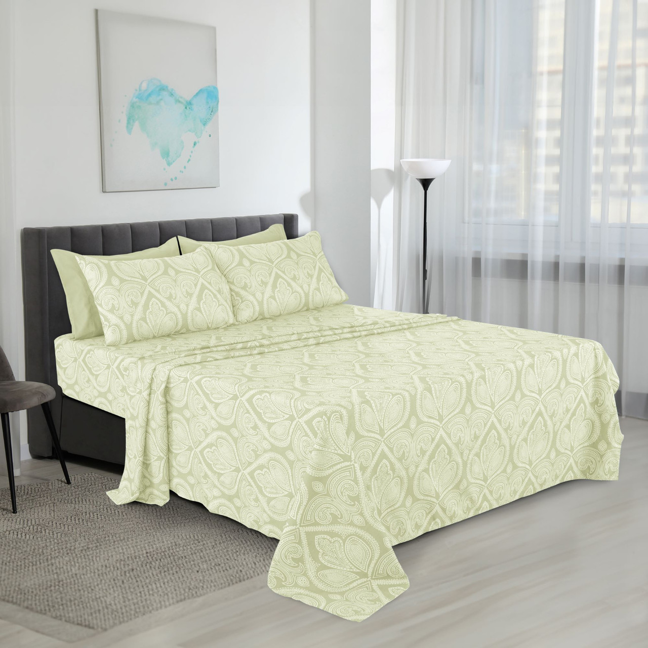 4 or 6-Piece Paisley Printed Deep Pocket Bed Sheet Set product image