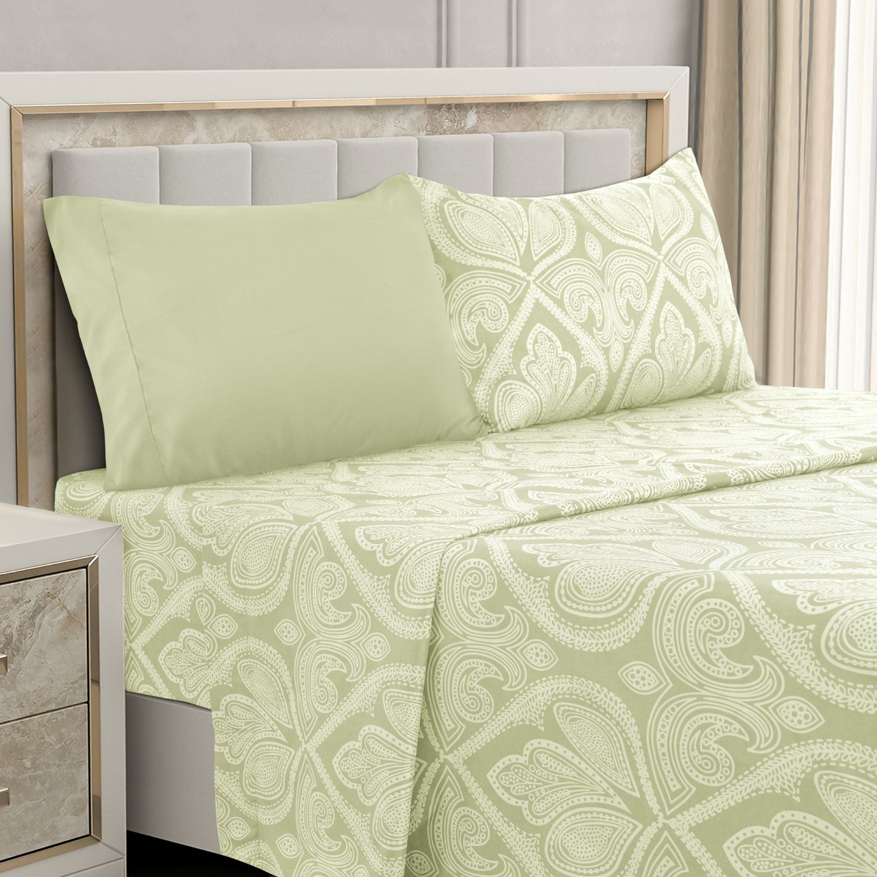 4 or 6-Piece Paisley Printed Deep Pocket Bed Sheet Set product image