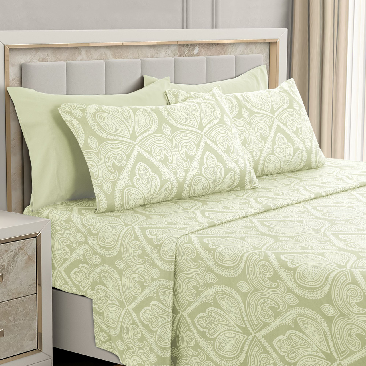 4 or 6-Piece Paisley Printed Deep Pocket Bed Sheet Set product image