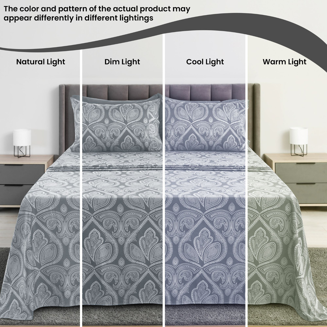 4 or 6-Piece Paisley Printed Deep Pocket Bed Sheet Set product image