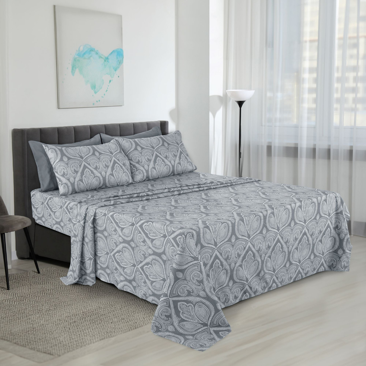 4 or 6-Piece Paisley Printed Deep Pocket Bed Sheet Set product image