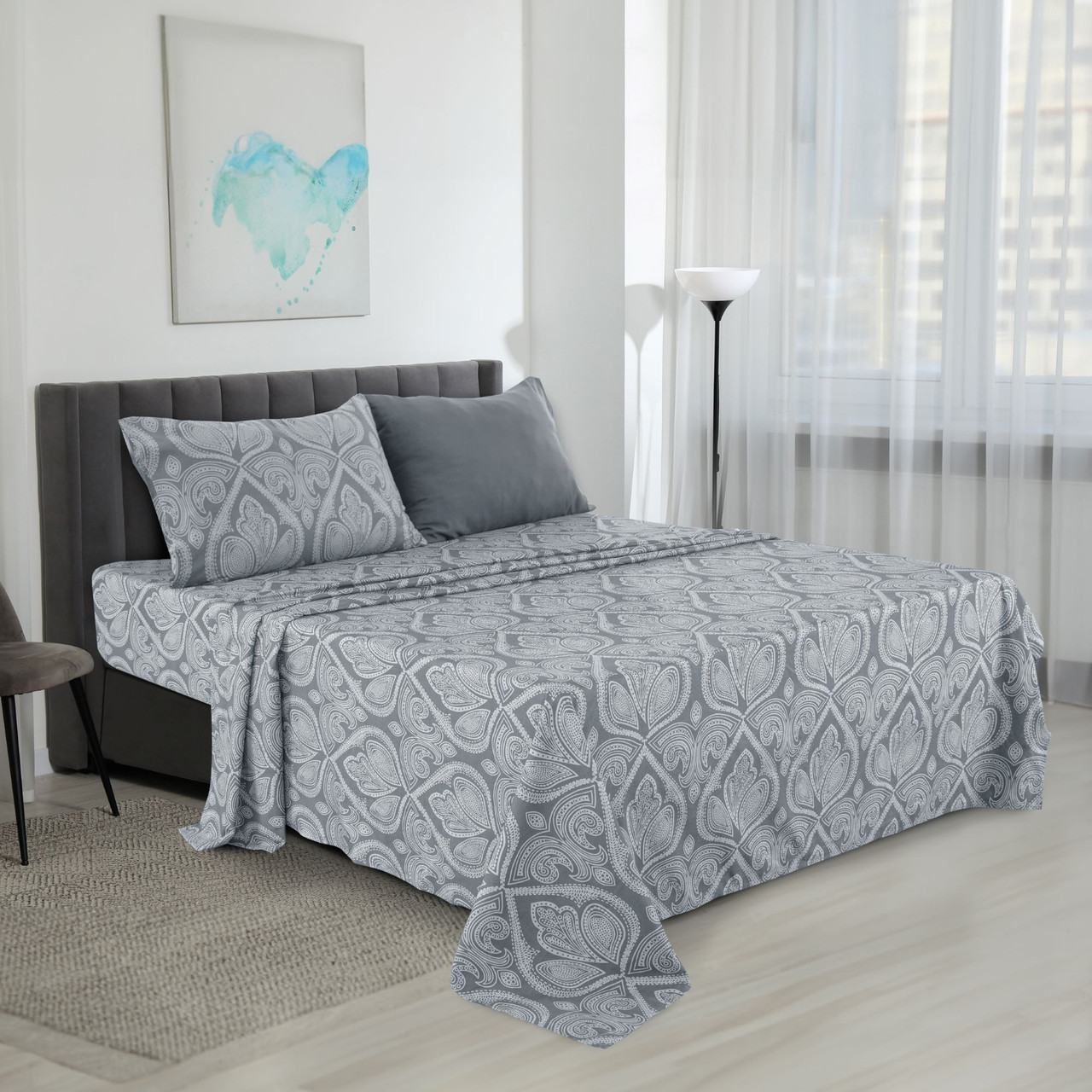 4 or 6-Piece Paisley Printed Deep Pocket Bed Sheet Set product image