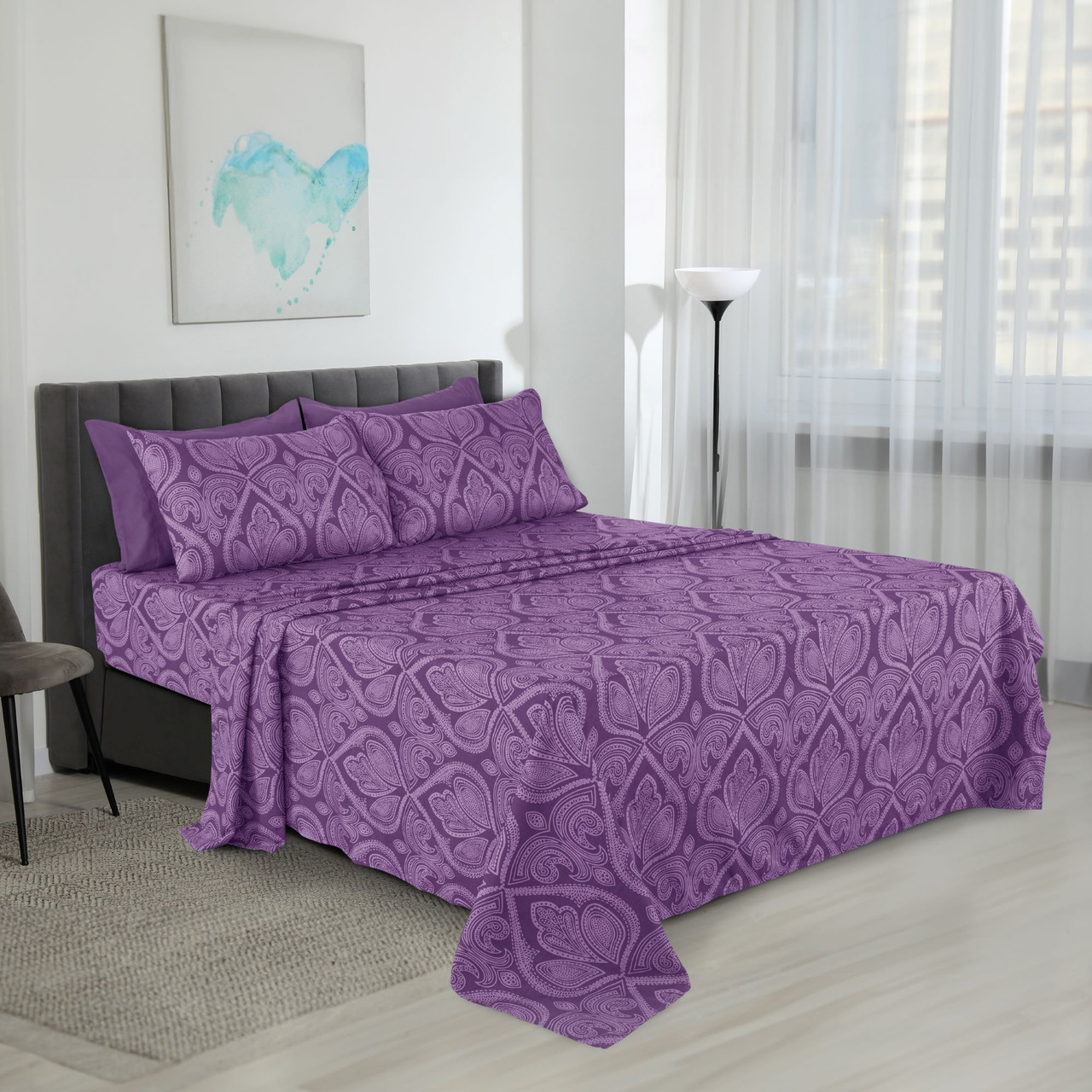 4 or 6-Piece Paisley Printed Deep Pocket Bed Sheet Set product image