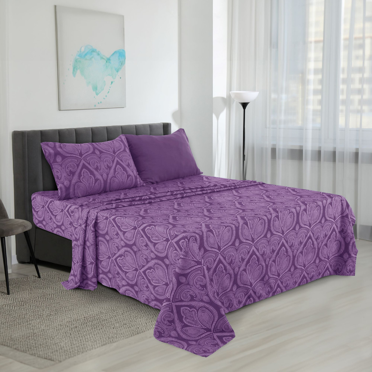 4 or 6-Piece Paisley Printed Deep Pocket Bed Sheet Set product image