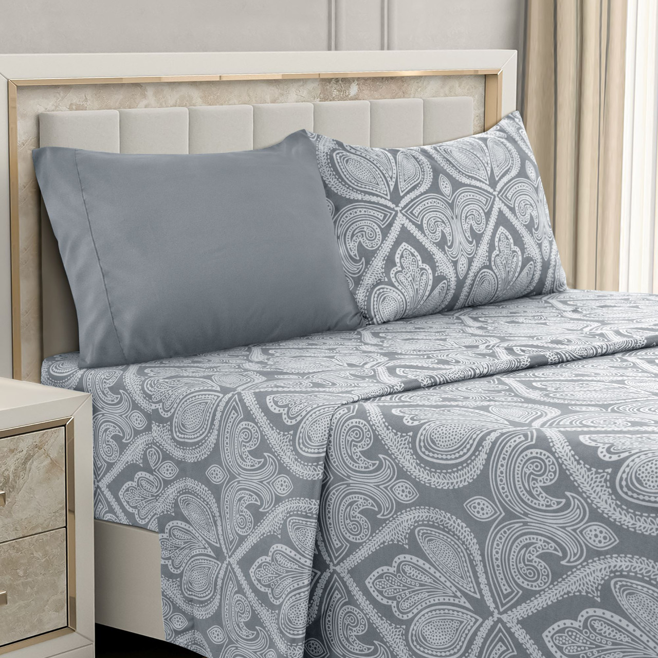4 or 6-Piece Paisley Printed Deep Pocket Bed Sheet Set product image