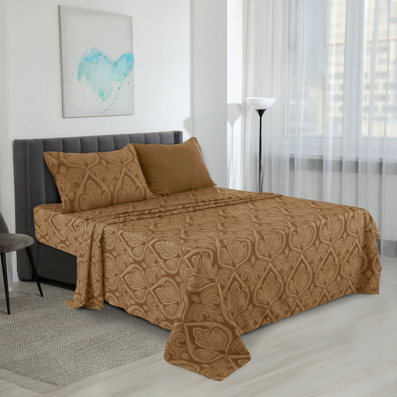 4 or 6-Piece Paisley Printed Deep Pocket Bed Sheet Set product image
