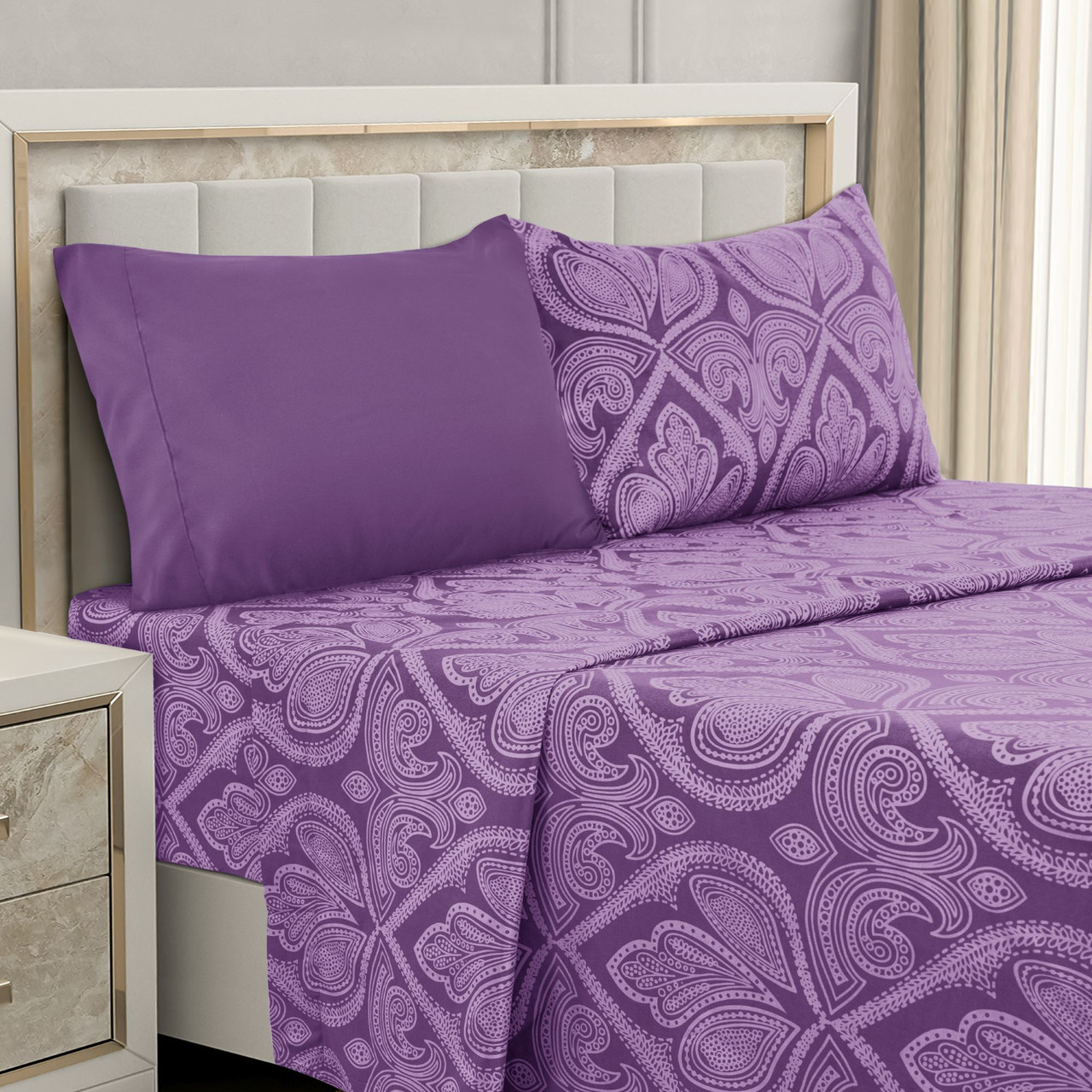 4 or 6-Piece Paisley Printed Deep Pocket Bed Sheet Set product image