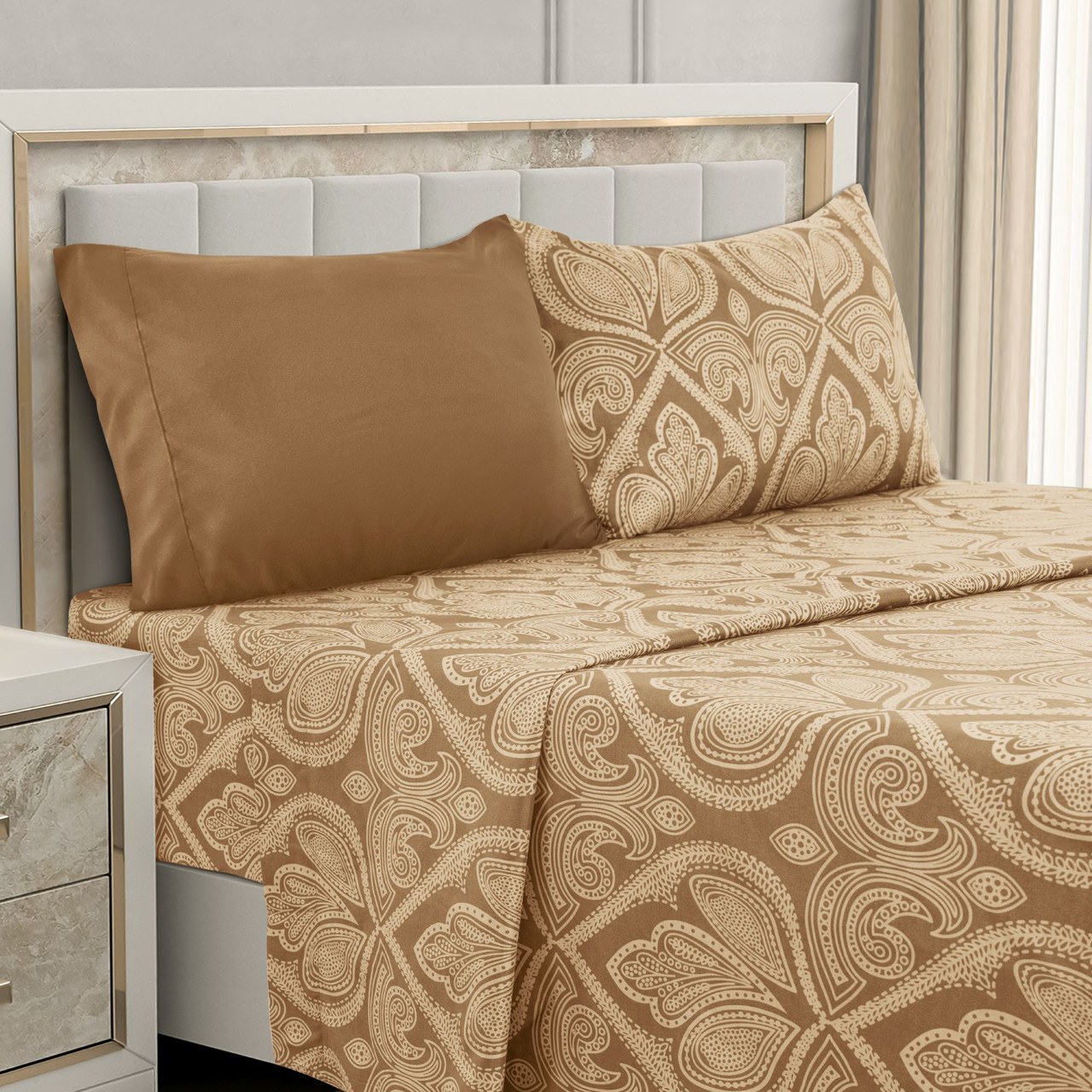 4 or 6-Piece Paisley Printed Deep Pocket Bed Sheet Set product image