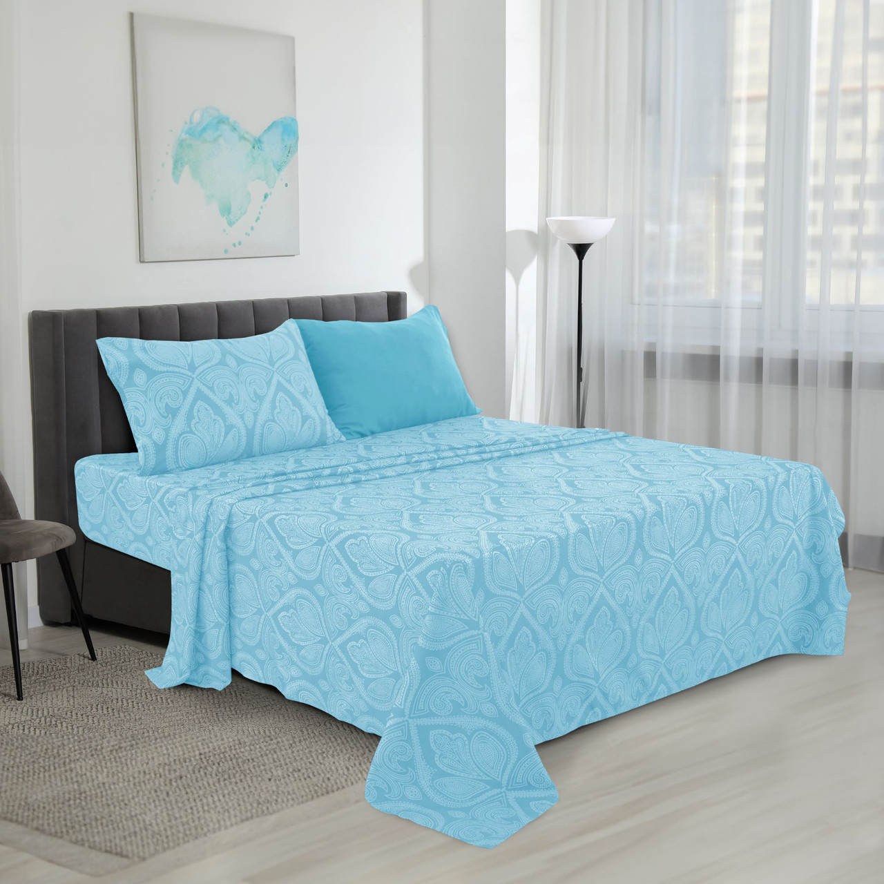 4 or 6-Piece Paisley Printed Deep Pocket Bed Sheet Set product image
