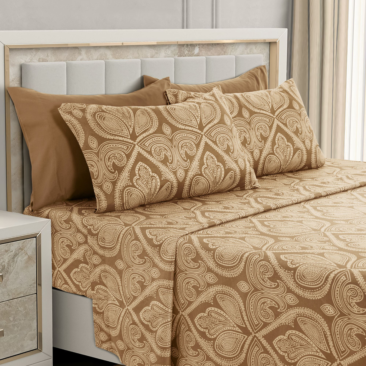 4 or 6-Piece Paisley Printed Deep Pocket Bed Sheet Set product image