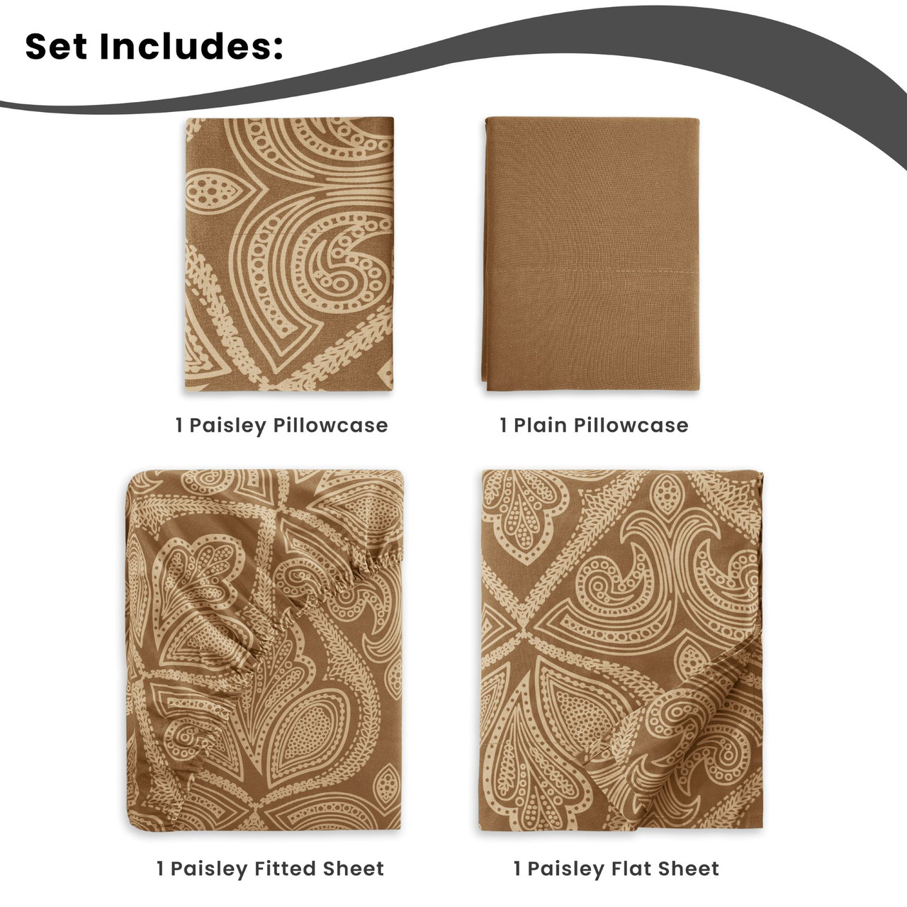 4 or 6-Piece Paisley Printed Deep Pocket Bed Sheet Set product image