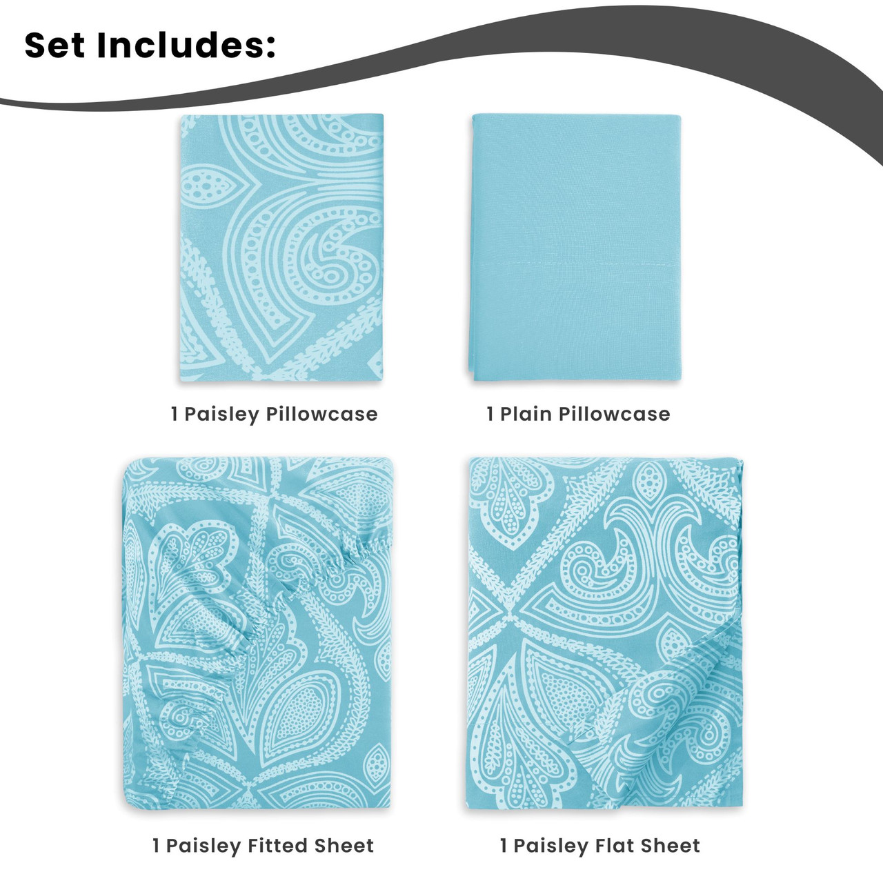 4 or 6-Piece Paisley Printed Deep Pocket Bed Sheet Set product image