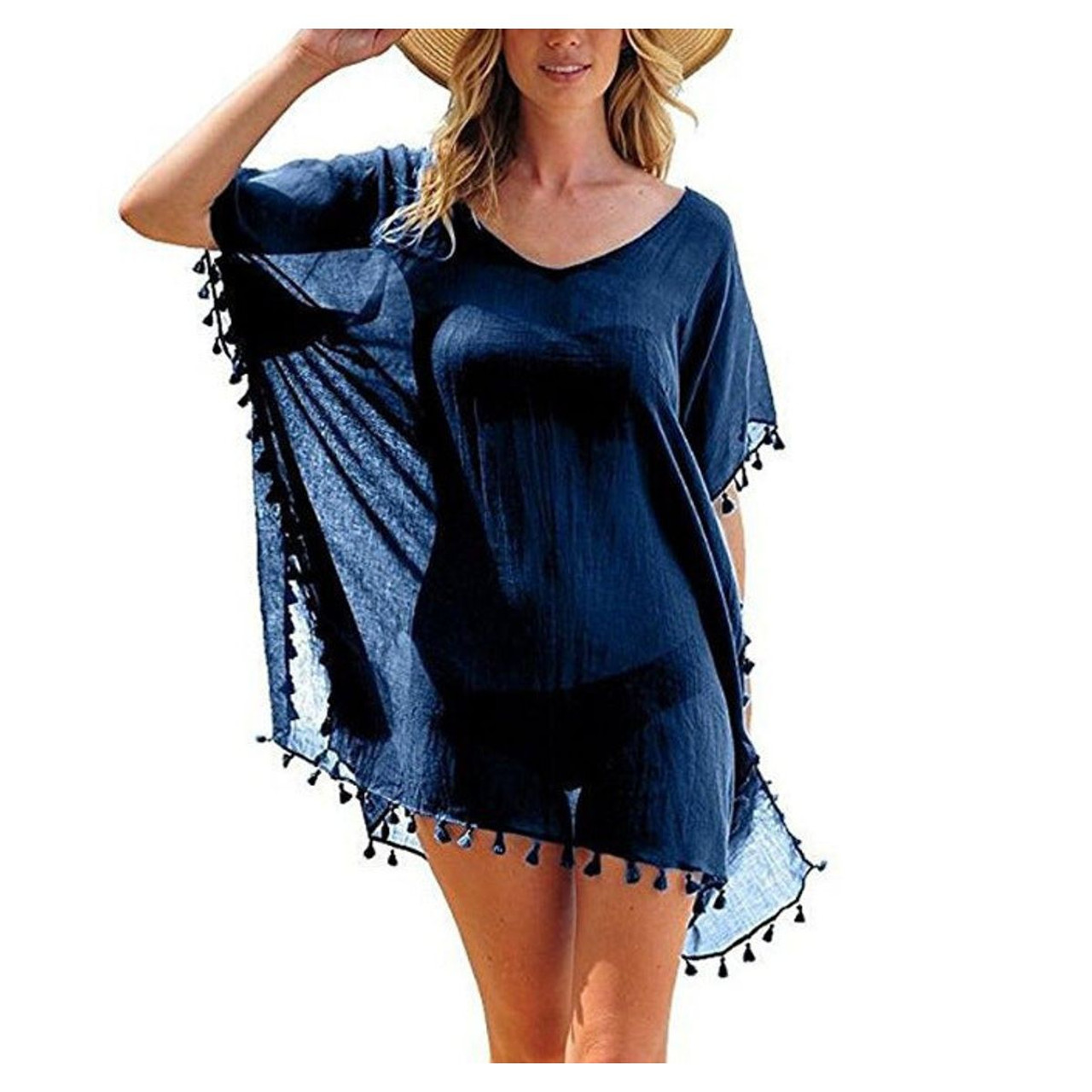 Women's Chiffon Beach Swim Cover-up with Tassels product image