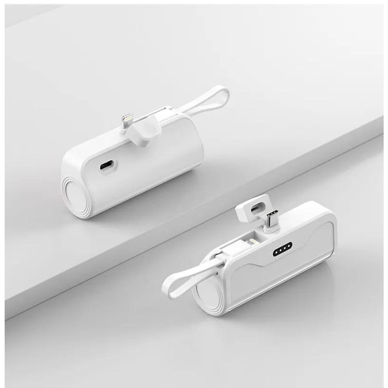 2-in-1 Keychain 5,000mAh Power Bank with Dual Charging Cord product image