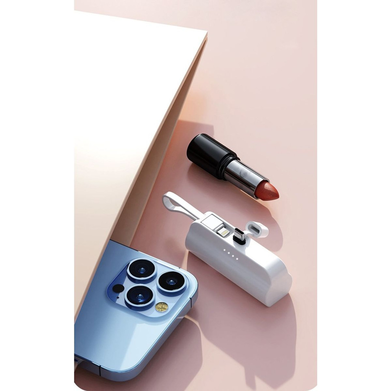 2-in-1 Keychain 5,000mAh Power Bank with Dual Charging Cord product image