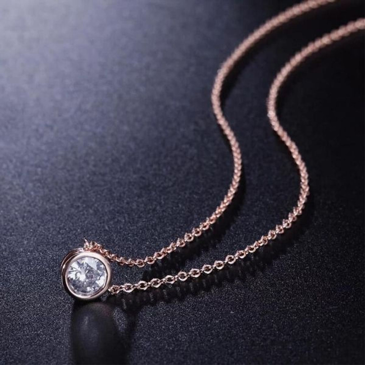 Rose Gold Colored Pendant Necklace product image