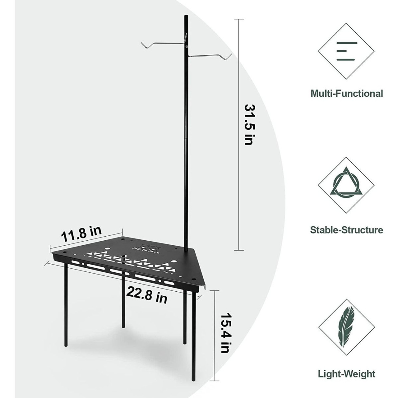 Aluminum Outdoor Collapsible Table with Hook Stand & Carrying Bag product image