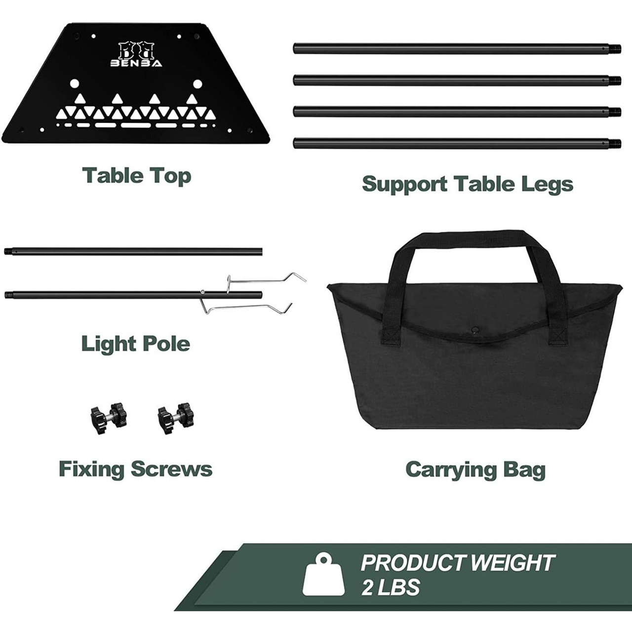 Aluminum Outdoor Collapsible Table with Hook Stand & Carrying Bag product image