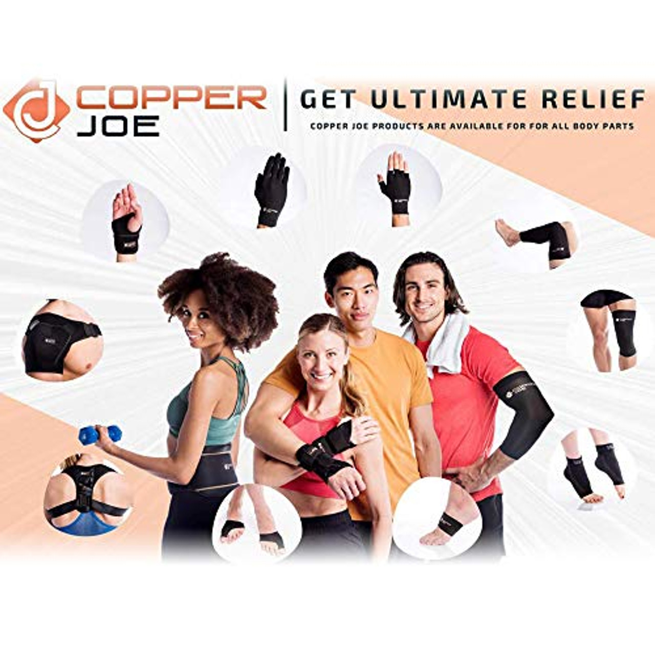 Copper Joe® Copper-Infused Ultimate Fitted Wrist Brace (Left or Right Hand) product image