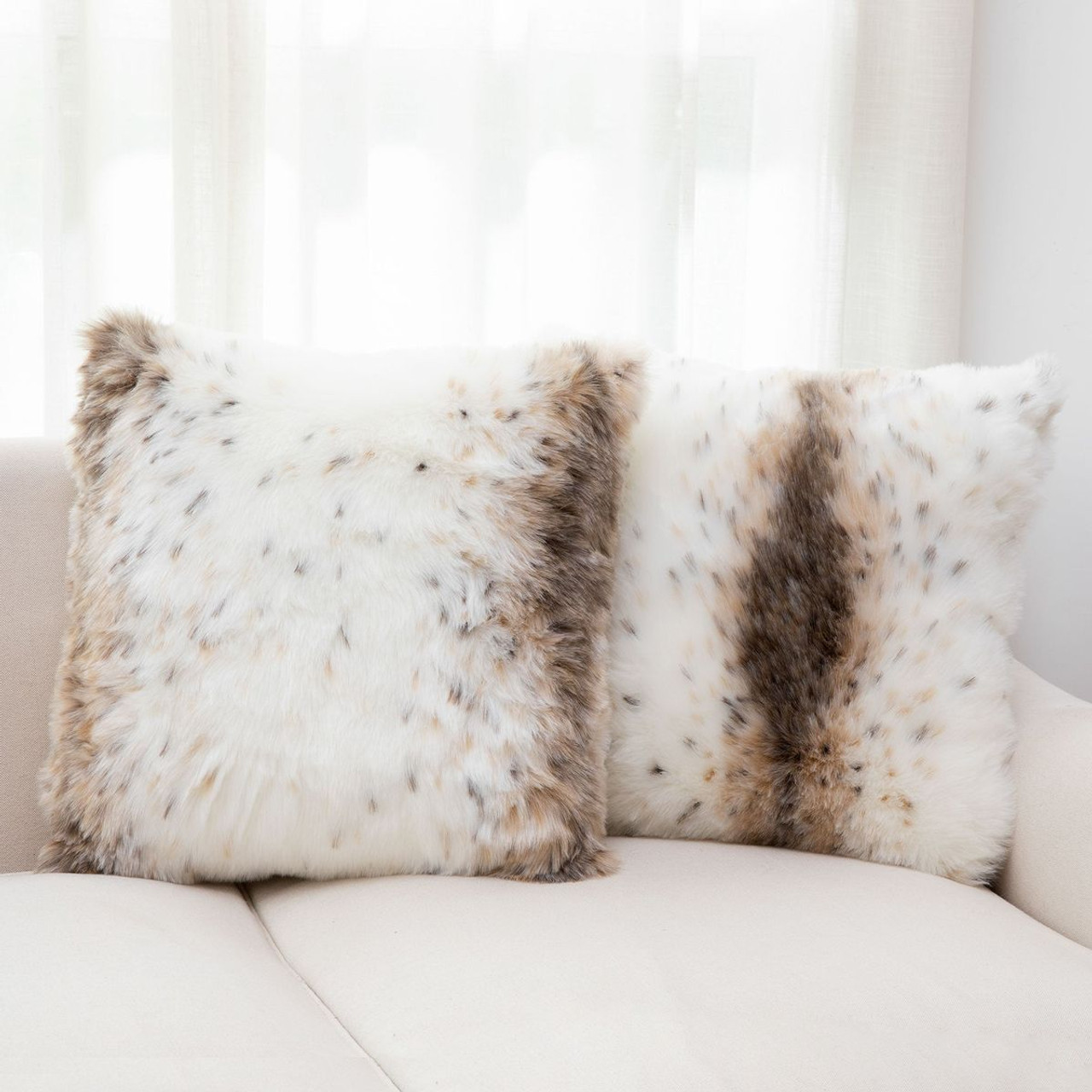 Cheer Collection™ Animal Print Fur Decorative Throw Pillow (2-Pack) product image