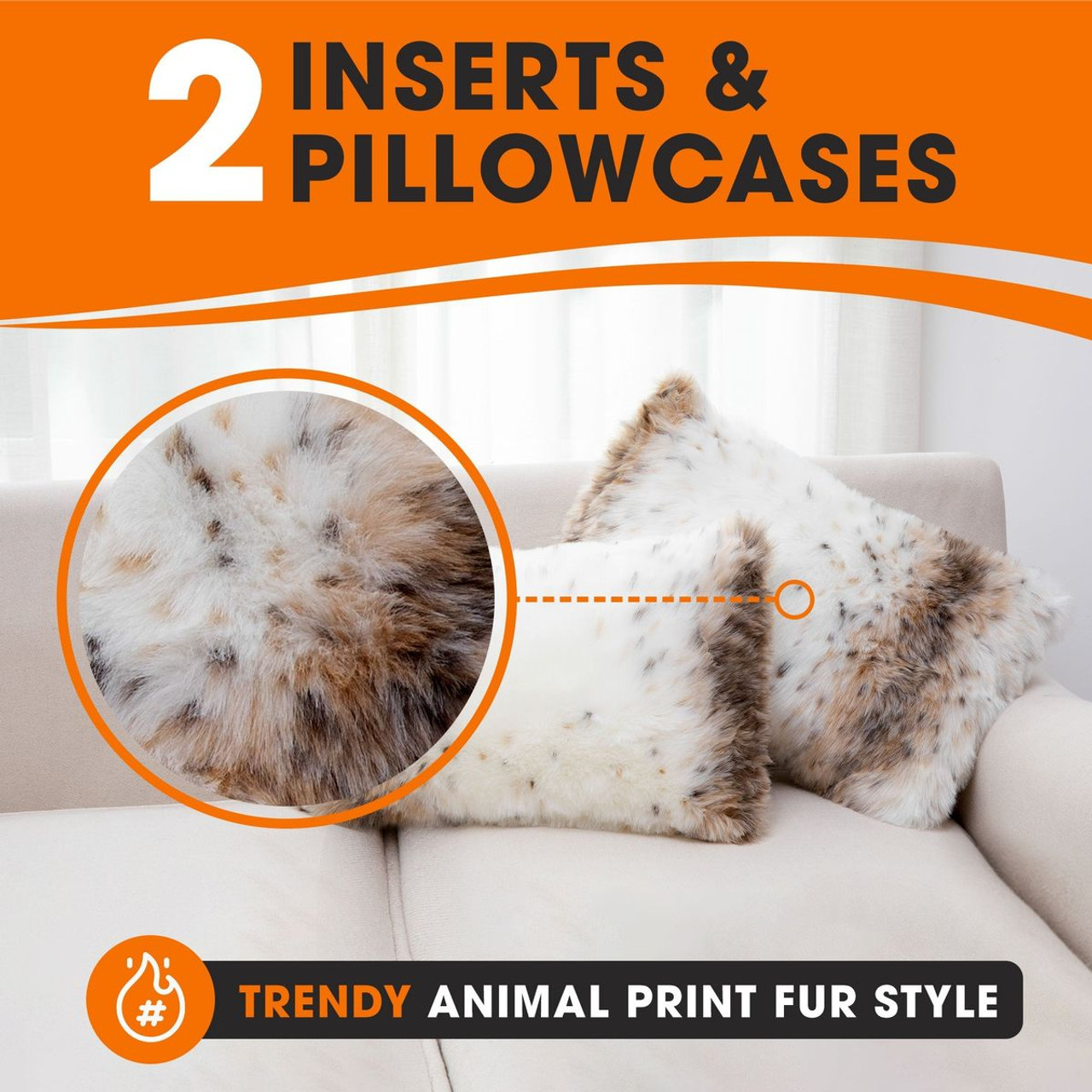 Cheer Collection™ Animal Print Fur Decorative Throw Pillow (2-Pack) product image