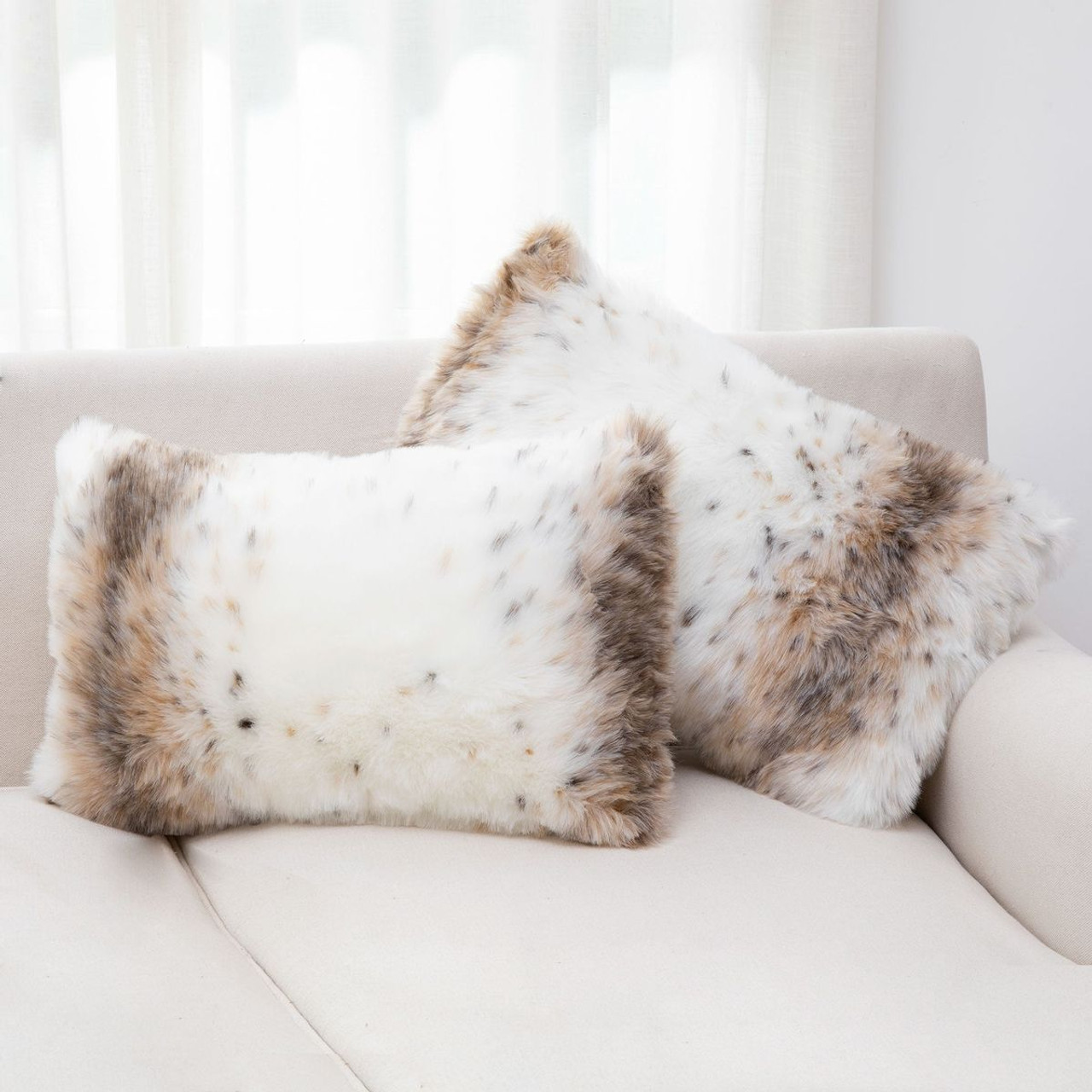 Cheer Collection™ Animal Print Fur Decorative Throw Pillow (2-Pack) product image