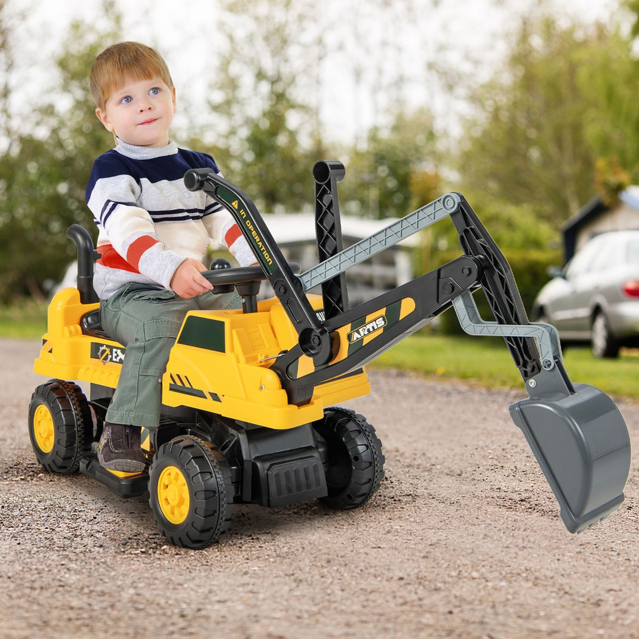 Kids' Powered Ride-on Bulldozer with Front Digger Shovel, ASTM-Certification product image