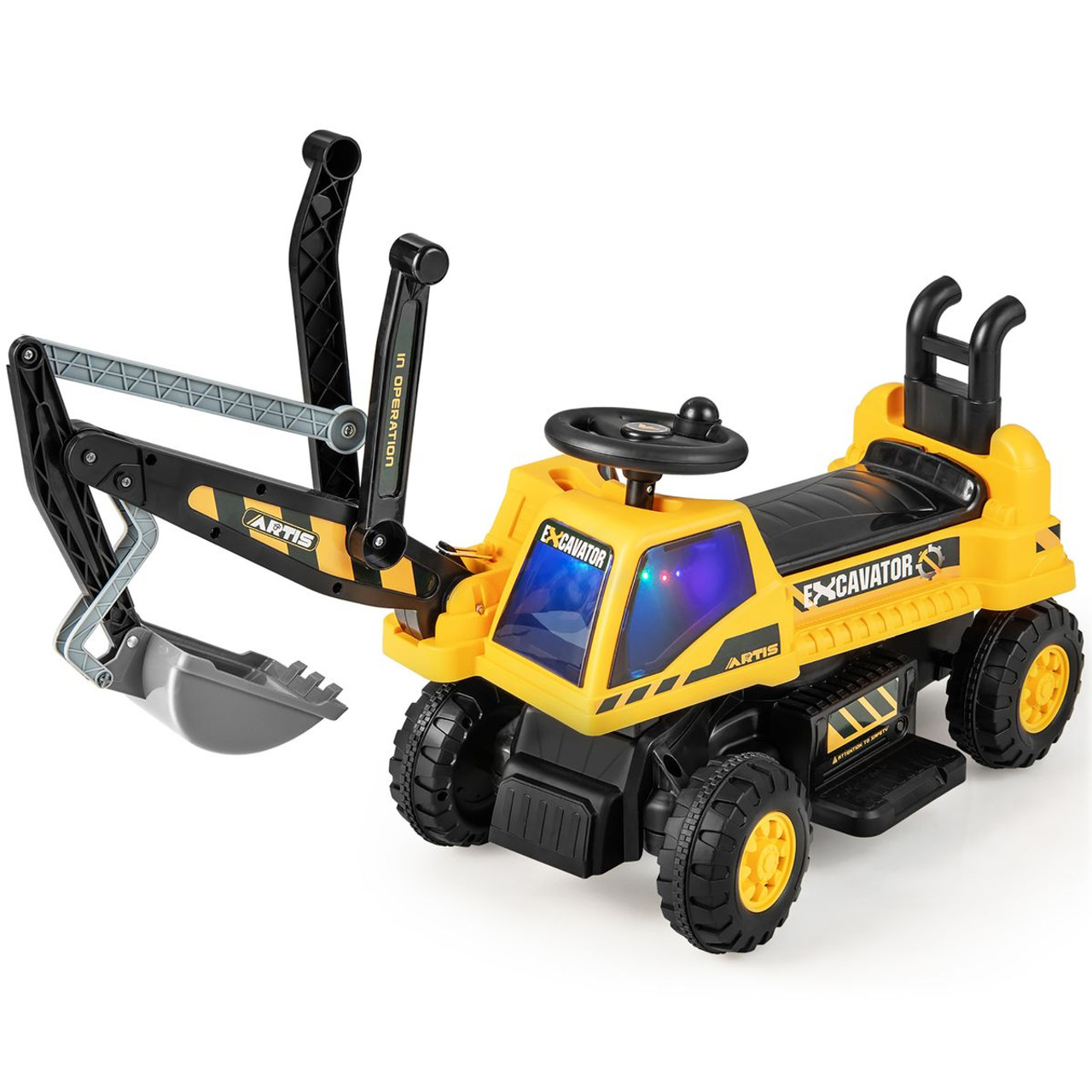 Kids' Powered Ride-on Bulldozer with Front Digger Shovel, ASTM-Certification product image
