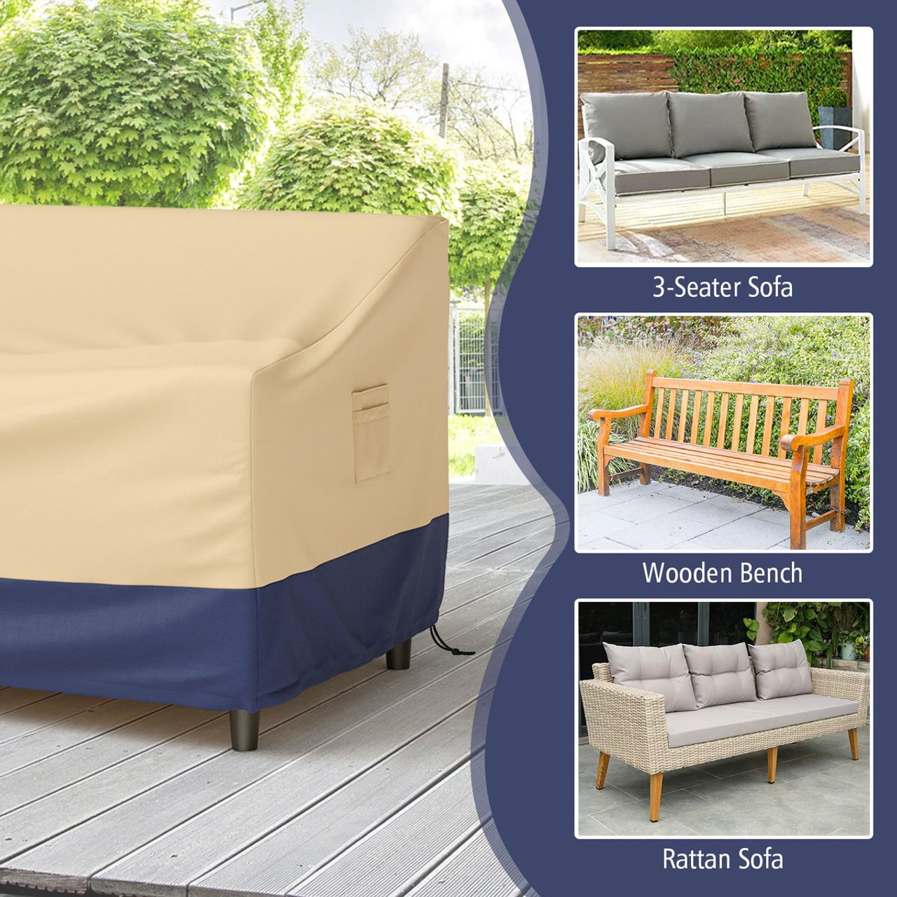 Patio Furniture Cover with Handle, 77" x 43" product image