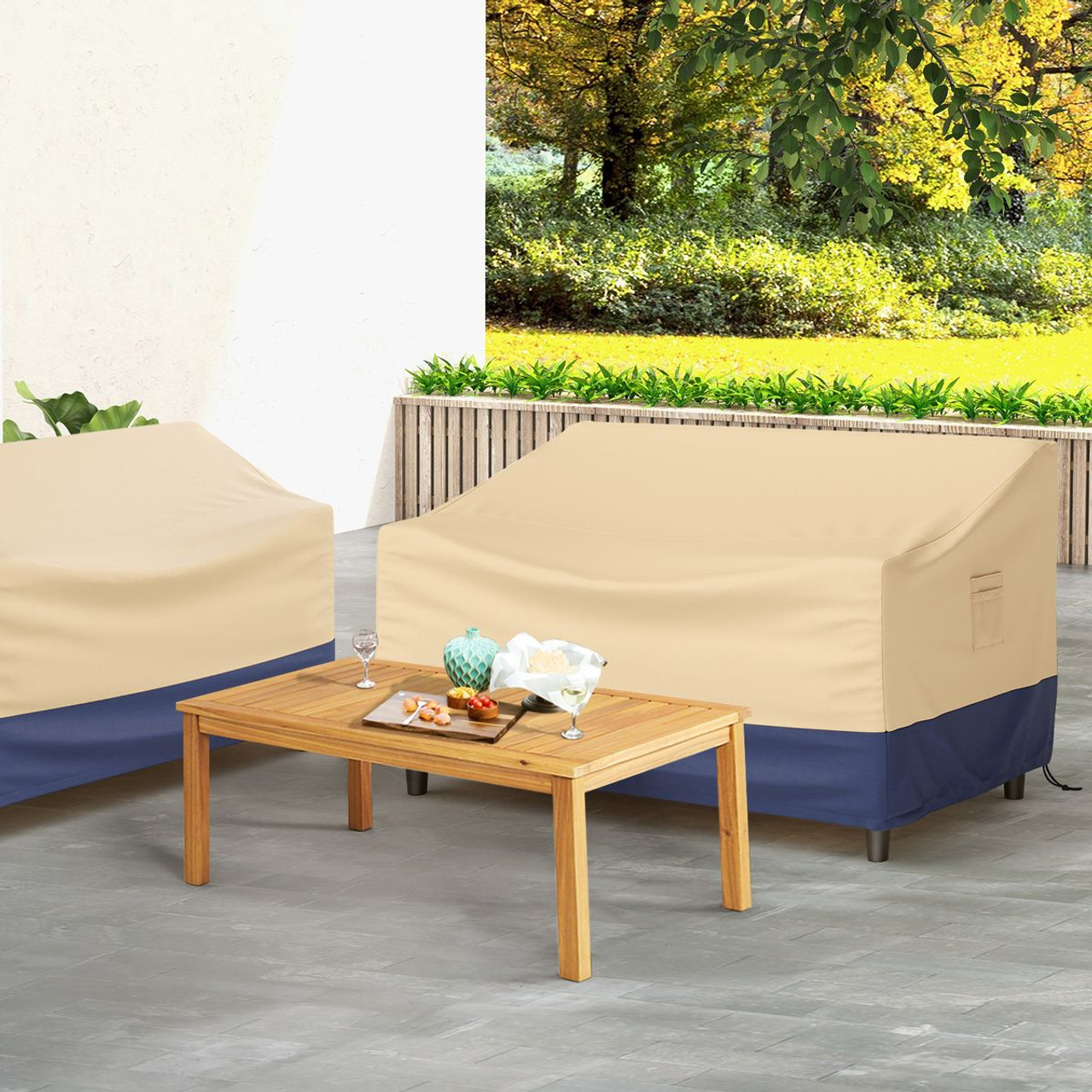 Goplus Patio 60''x43'' 2-Seater Waterproof Outdoor Deep Sofa Cover product image