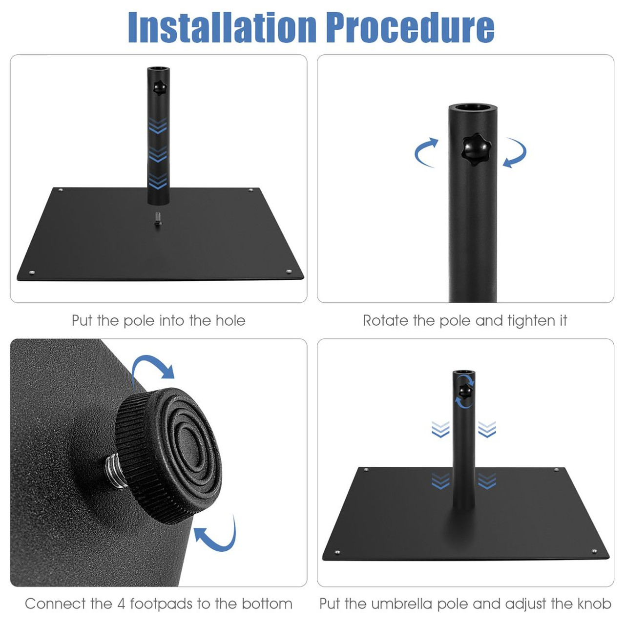 20-Inch Patio Umbrella Base with 4 Adjustable Footpads product image