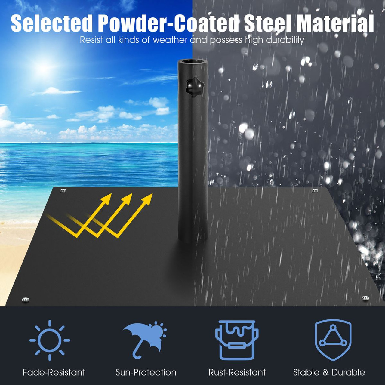 20-Inch Patio Umbrella Base with 4 Adjustable Footpads product image