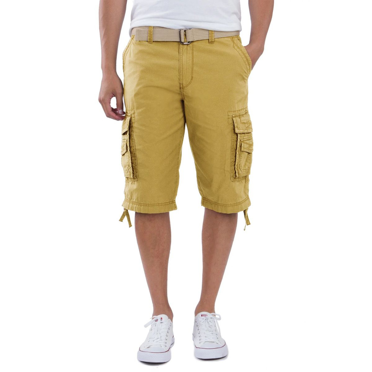 Men's Canvas Cargo Shorts with Belt (3-Pack) product image