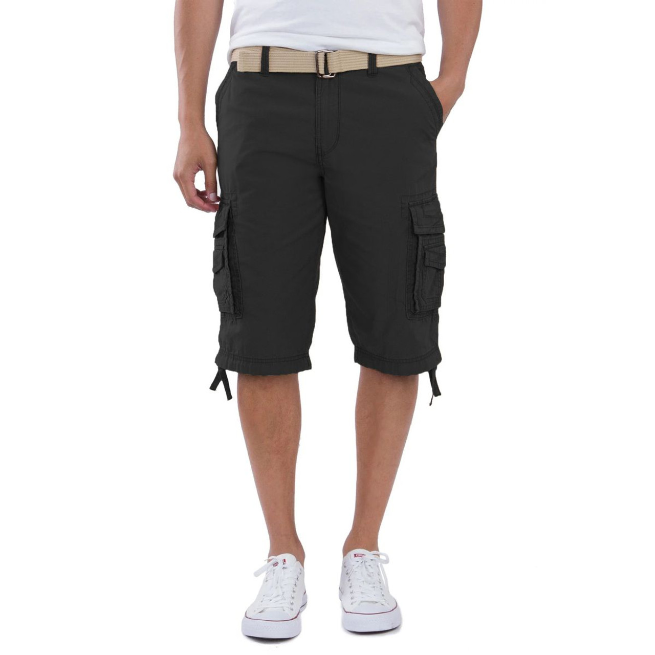 Men's Canvas Cargo Shorts with Belt (3-Pack) product image