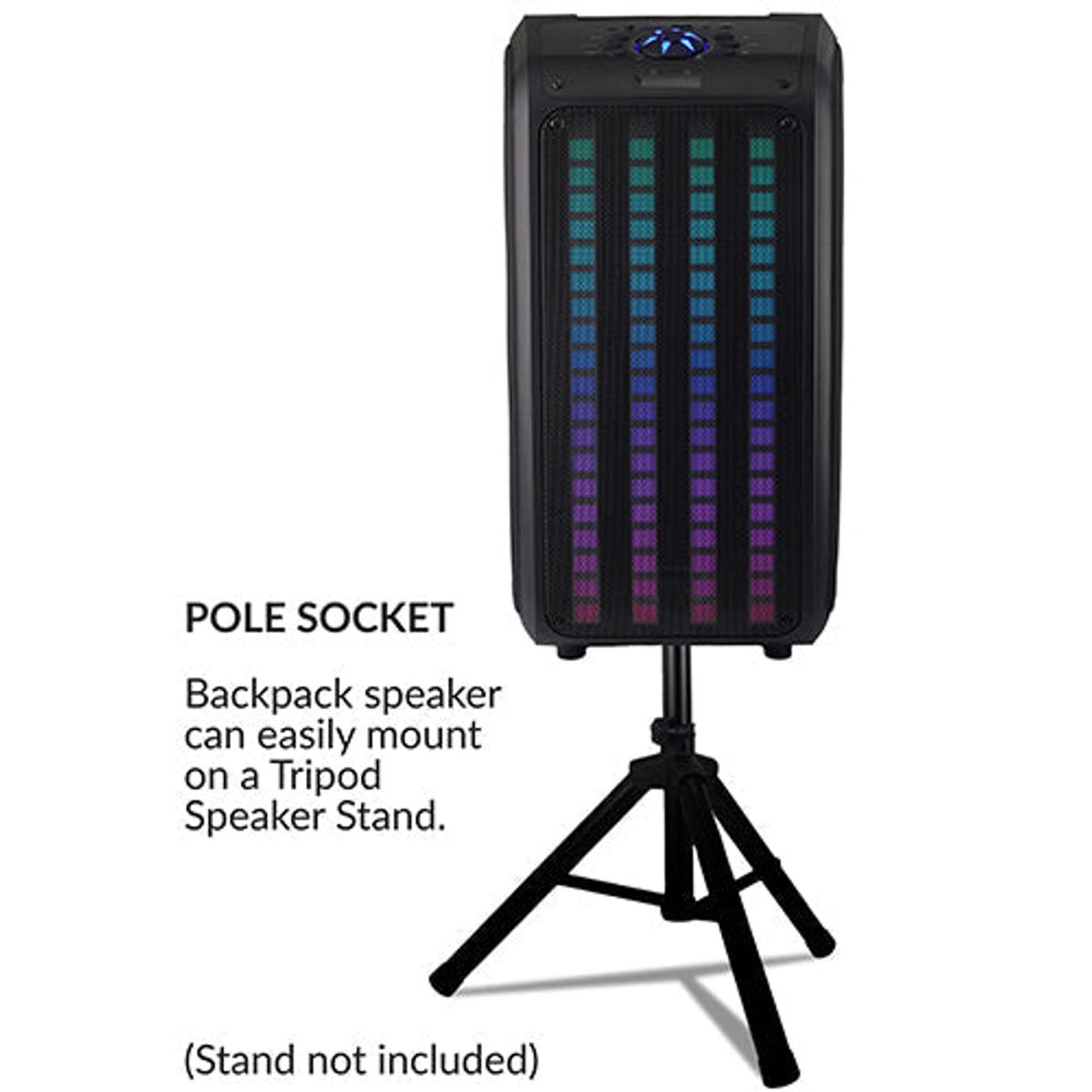 SuperSonic® 2X 6.5" Sound Traveler Portable Backpack Speaker with TWS, IQ-8265BT product image