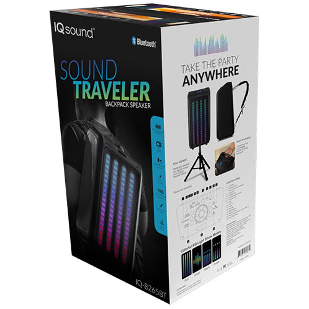 SuperSonic® 2X 6.5" Sound Traveler Portable Backpack Speaker with TWS, IQ-8265BT product image