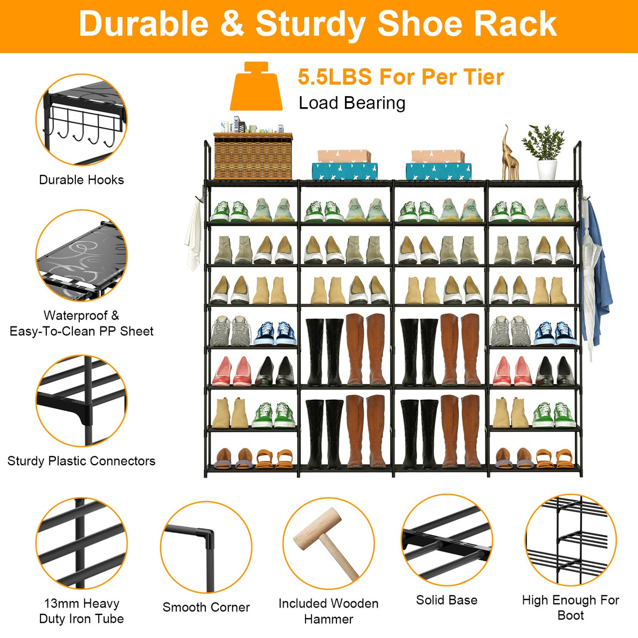 NewHome™ Metal Shoe Storage Rack product image