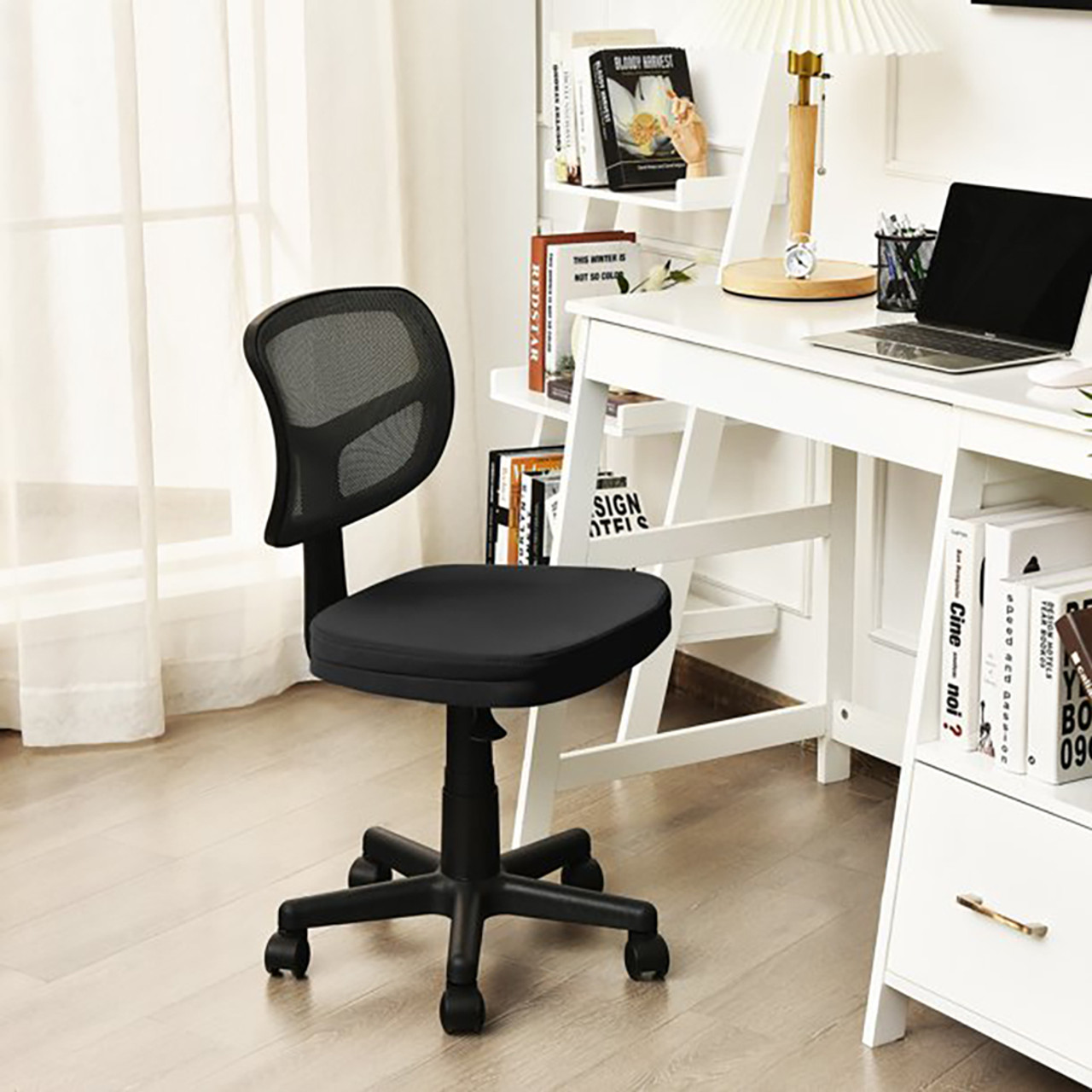 Armless Adjustable Swivel Mesh Desk Chair product image