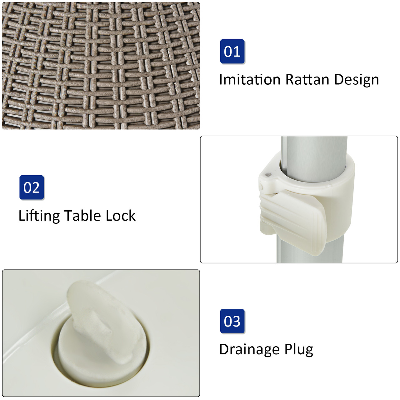 8-Gallon 3-in-1 Patio Rattan Cooler Bar Table  product image